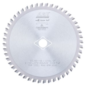 STL160-48 Carbide Tipped Steel Cutting 6-1/4 Inch Dia x 48T FWF, 5/8 with Diamond Knockout Bore Circular Saw Blade